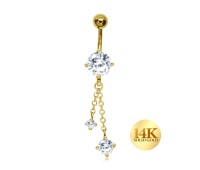 14K Gold Belly Piercing 14KY-SSCBP-36 (MOQ 10 pcs)